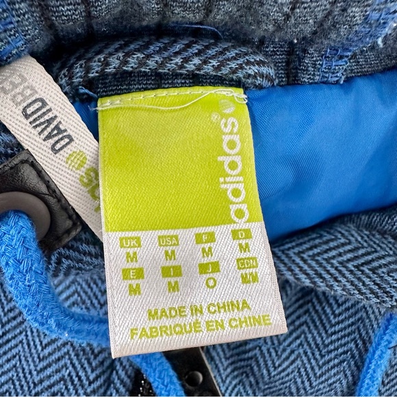 Adidas x David Beckham Blue Jacket Hoodie Elbow Patches Zip Front Size Medium - Picture 14 of 15